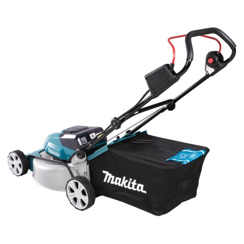 Makita DLM463PG4 Akku-Rasenmäher 2x18V / 6,0 Ah, 4 Akkus + Ladegerät EN