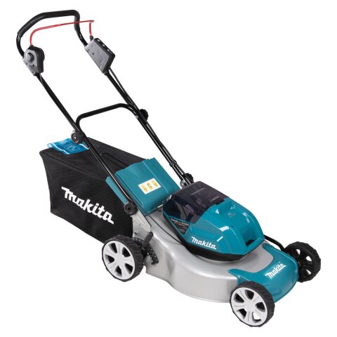 Makita DLM463PG4 Akku-Rasenmäher 2x18V / 6,0 Ah, 4 Akkus + Ladegerät EN