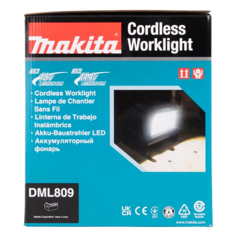 Makita DEADML809 LED-Baustrahler 18V / 230V (ohne Akku, ohne Ladegerät, inkl. Netzteil)