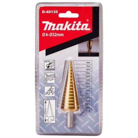 Makita D-40135 Stufenbohrer 4-32mm 9-stufig EN