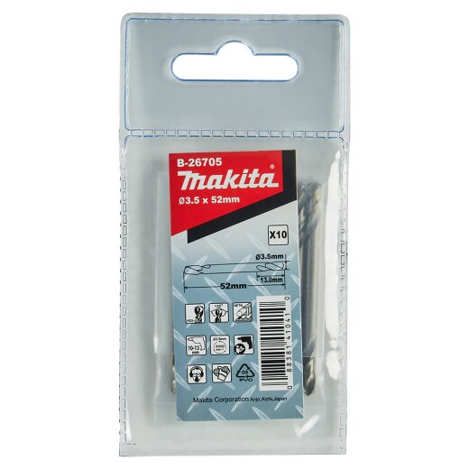 Makita B-26705 Wendebohrer 3.5x52mm HSS 10Stk EN