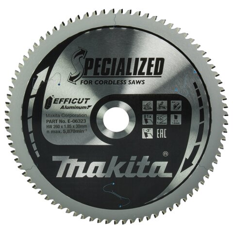 Makita E-06323 EFFICUT Sägeb.260x30x81Z EN