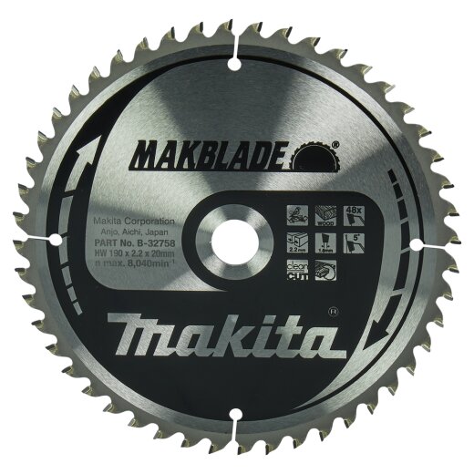 Makita B-32758 MAKBLADE Sägeb. 190x20x48Z EN