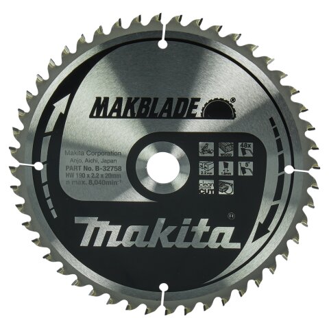 Makita B-32758 MAKBLADE Sägeb. 190x20x48Z EN