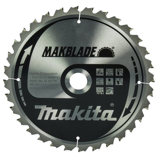 Makita B-32736 MAKBLADE Sägeb. 260x30x32Z EN