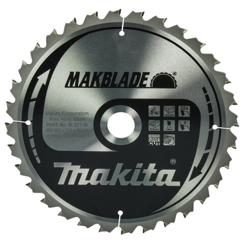 Makita B-32736 MAKBLADE Sägeb. 260x30x32Z EN