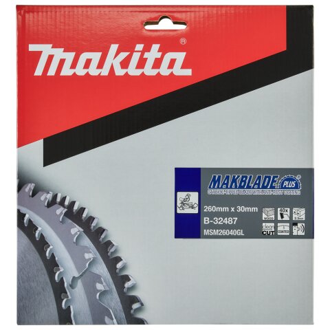 Makita B-32487 MAKBLADE Sägeb. 260x30x40Z EN