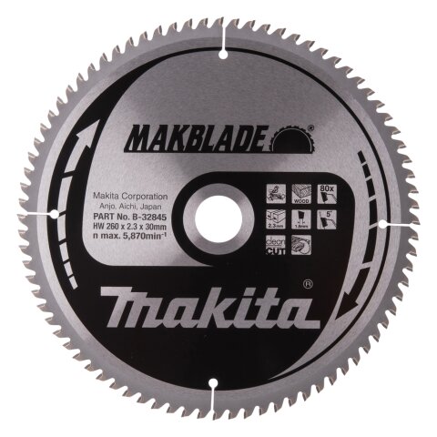 Makita B-32845 MAKBLADE S&auml;geb. 260x30x80Z