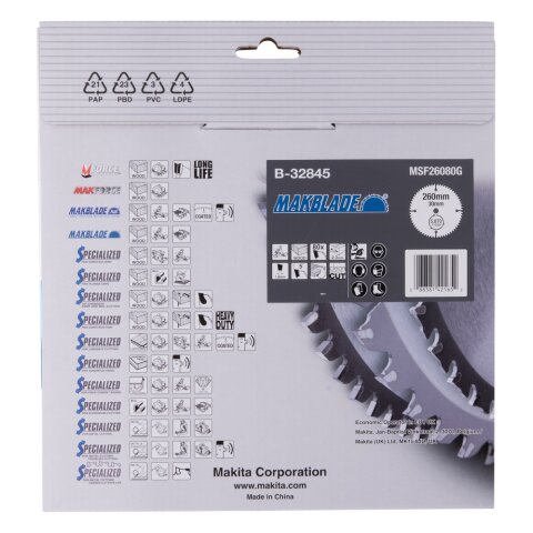 Makita B-32845 MAKBLADE Sägeb. 260x30x80Z EN
