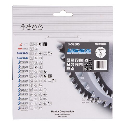 Makita B-32580 MAKBLADE+ Sägeb. 190x20x60Z EN