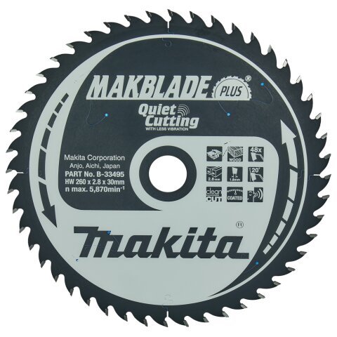 Makita B-33495 MAKBLADE+ Sägeb. 260x30x48Z EN