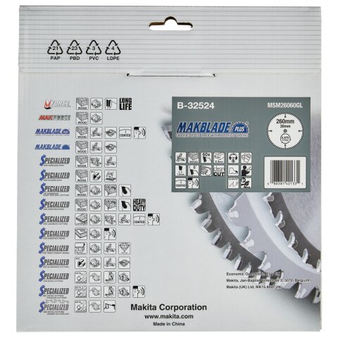 Makita B-32524 MAKBLADE+ Sägeb. 260x30x60Z