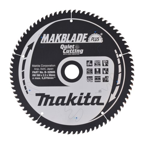 Makita B-32605 MAKBLADE+ S&auml;geb. 260x30x80Z