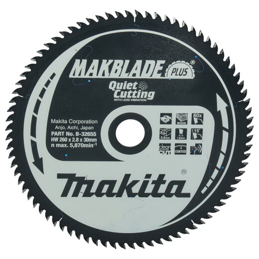 Makita B-32655 MAKBLADE+ Sägeb. 260x30x80Z EN