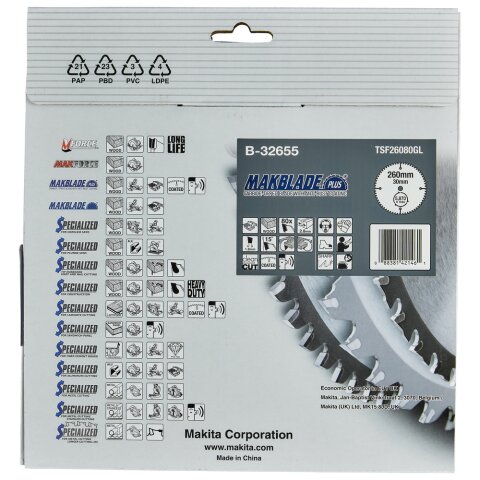 Makita B-32655 MAKBLADE+ Sägeb. 260x30x80Z EN