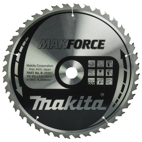 Makita B-32281 MAKFORCE Sägeb. 355x30x40Z EN