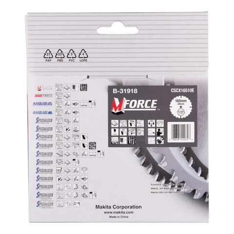 Makita B-31918 M-FORCE Sägeb. 165x20x10Z EN