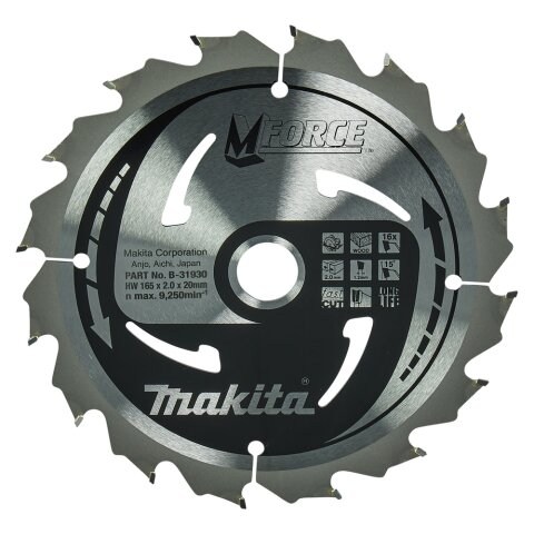 Makita B-31930 M-FORCE S&auml;geb. 165x20x16Z