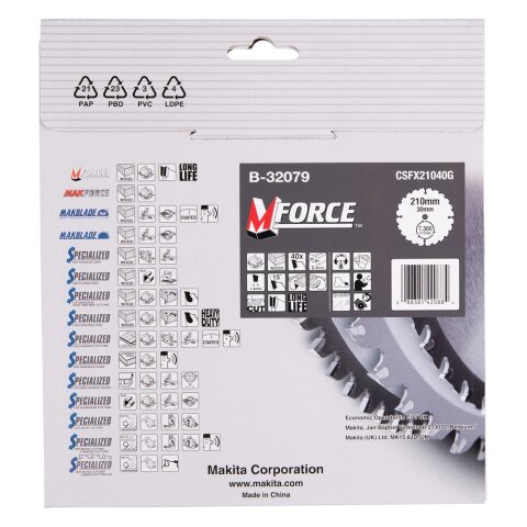 Makita B-32079 M-FORCE Sägeb. 210x30x40Z EN