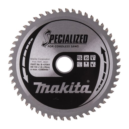 Makita B-47064 Sägeblatt f. ALU 150x20x52Z