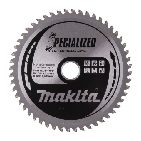 Makita B-47064 Sägeblatt f. ALU 150x20x52Z