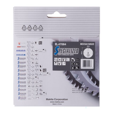 Makita B-47064 Sägeblatt f. ALU 150x20x52Z