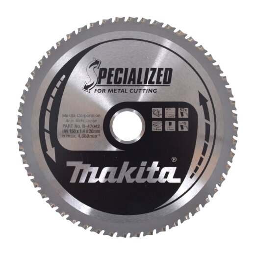 Makita B-47042 Sägeblatt f. Bleche 150x20x52Z