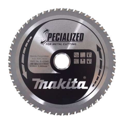 Makita B-47042 Sägeblatt f. Bleche 150x20x52Z