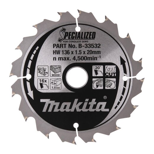 Makita B-33532 SPECIALIZED Sägeb.136x20x16Z EN