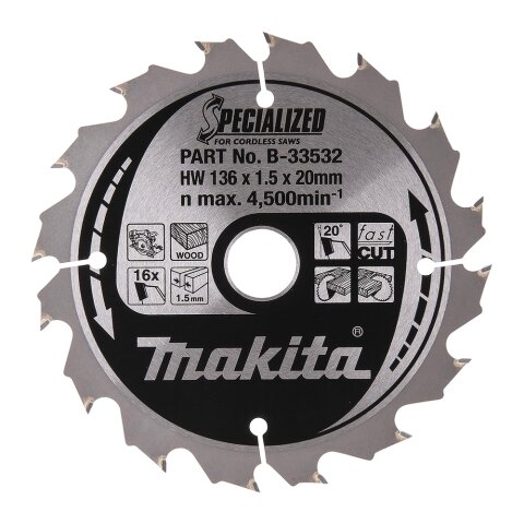 Makita B-33532 SPECIALIZED Sägeb.136x20x16Z EN