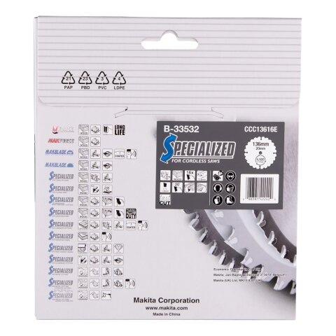 Makita B-33532 SPECIALIZED Sägeb.136x20x16Z EN