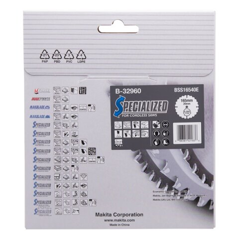 Makita B-32960 SPECIALIZED Sägeb.165x20x40Z