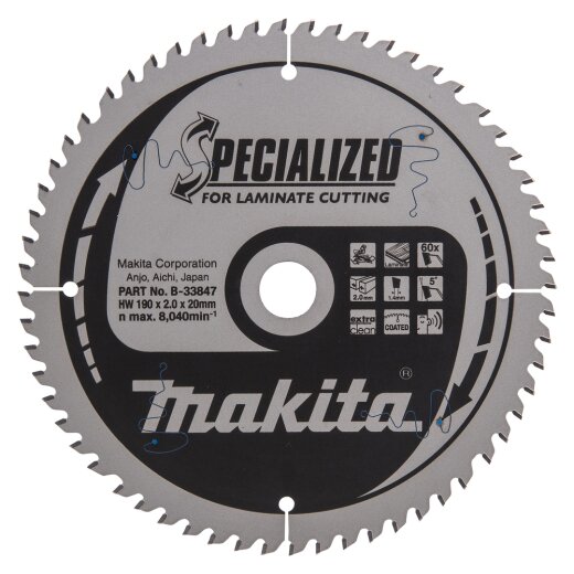 Makita B-33847 SPECIALIZED Sägeb.190x20x60Z EN