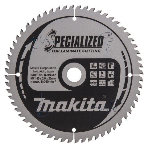 Makita B-33847 SPECIALIZED Sägeb.190x20x60Z EN