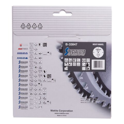 Makita B-33847 SPECIALIZED Sägeb.190x20x60Z EN