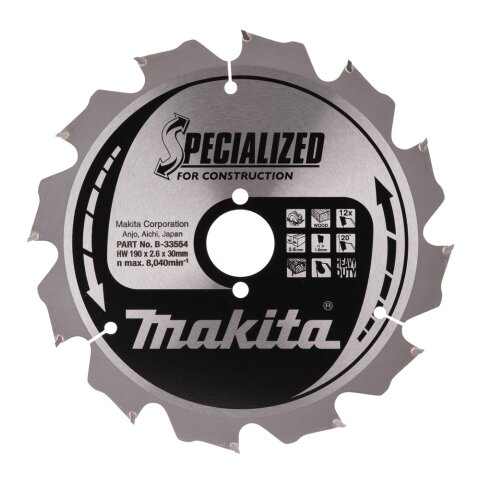 Makita B-33554 SPECIALIZED Sägeb.190x30x12Z