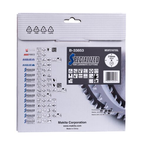 Makita B-33853 SPECIALIZED Sägeb.216x30x72Z EN