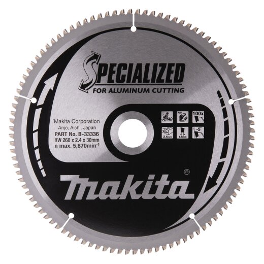 Makita B-33336 SPECIALIZED Sägeb.260x30x100Z