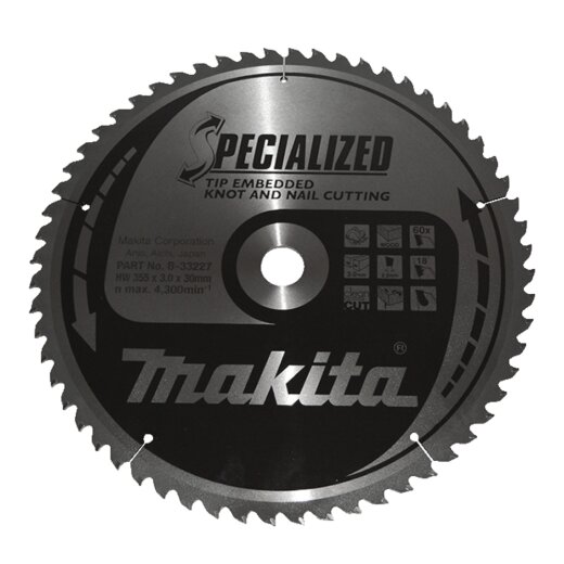 Makita B-33227 SPECIALIZED Sägeb.355x30x60Z