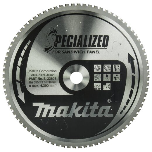 Makita B-33607 SPECIALIZED Sägeb.355x30x80Z EN