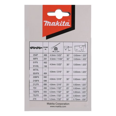 Makita 191H03-4 Sägekette 40cm 1,1mm 3/8" HM