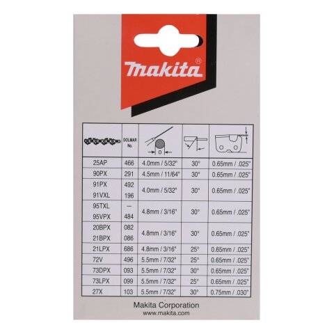 Makita 191H12-3 Sägekette 40cm 1,3mm 3/8" HM EN