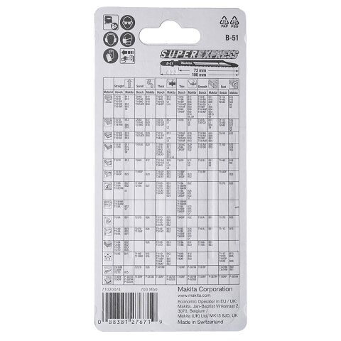 Makita B-06476 Stichsägeblatt B-51 Metall5St EN