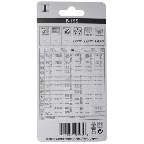 Makita B-04933 Stichsägeblatt 43-12Z HSS