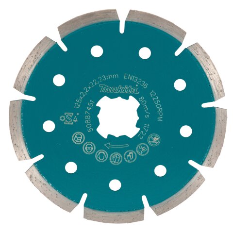 Makita E-02076 Diamanttrennscheibe 125mm X-Lock Beton EN