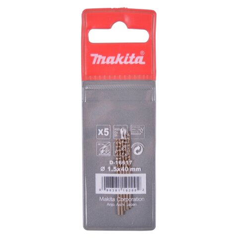 Makita D-16617 Bohrer HSS-CO 1.5mm 5Stk EN