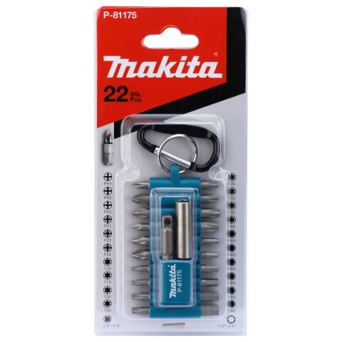 Makita P-81175 Bit-Set mit Karabiner 22-tlg. EN
