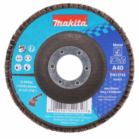 Makita D-63432 Fächerschleifscheibe 115mm A40 EN