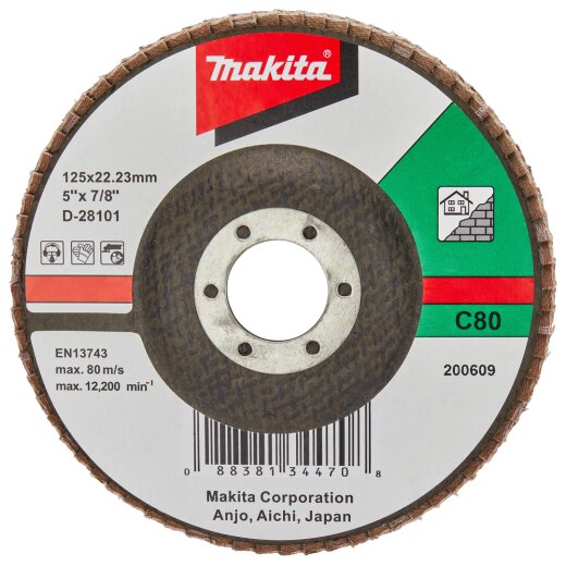 Makita D-28101 Fächerschleifscheibe 125mm C80F