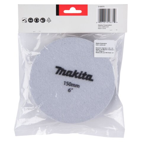 Makita D-62670 Polierpad Schwarz 150mm EN